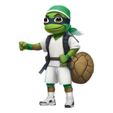Kylian Mbappe Ninja Turtle with Real Madrid themed clothes sticker