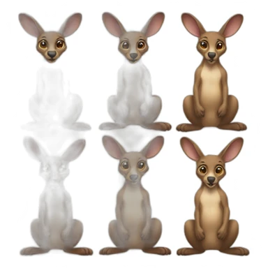 Kangroo in six packs sticker