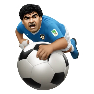 fat Diego Maradona kick the ball sticker