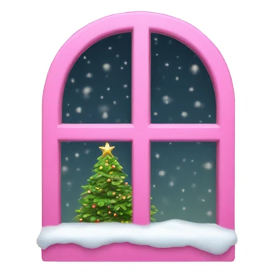 Pink window with a Christmas tree  sticker