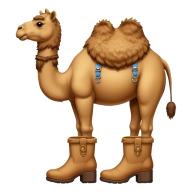 Camel Head Refrigerator Body Camel Legs Wear And Brown Boots sticker