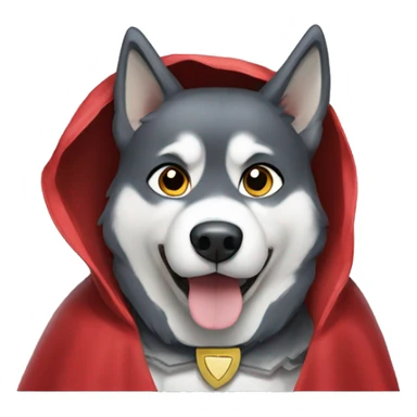 Husky Dog wearing a cape  sticker