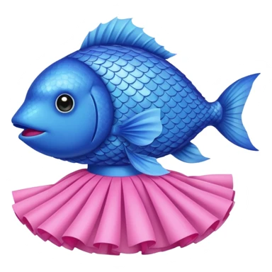 Fish wearing a tutu sticker