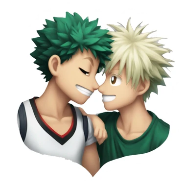 Katsuki Bakugo kissing Izuku Midoriya sticker