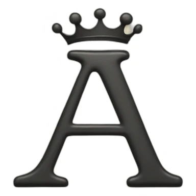Letter A in crown shape sticker
