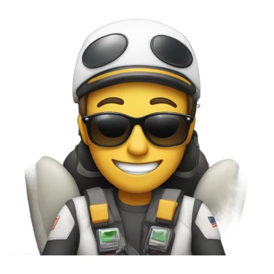 Big with sunglasses flying on a plane sticker