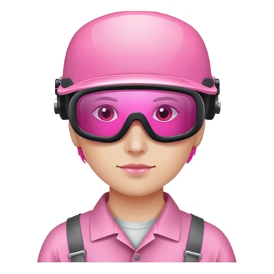 protective welding glasses with pink lenses, frameless design, safety eyewear with bright pink tinted lenses sticker