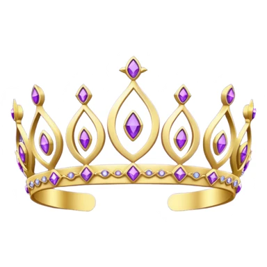 gold headband tiara with purple diamonds sticker
