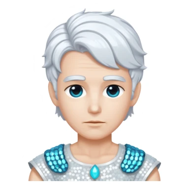 Uranus from Mythology with white hair, white sequin outfit sticker