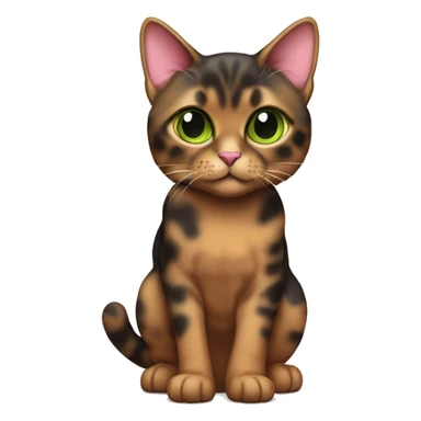 Tortie cat with back base and some brown color with light green eyes wearing a pink color. sticker