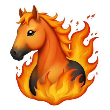 Sad fire horse emoji  sticker