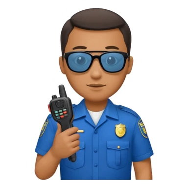 school security, sun glasses, holding walkie-talkie sticker
