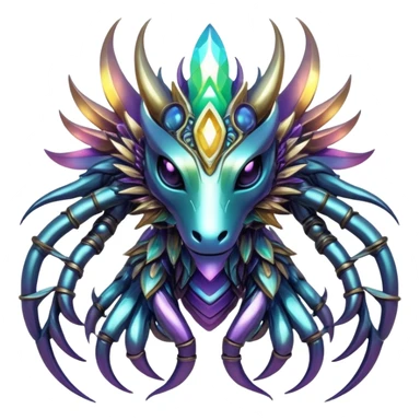 Edgy complex iridescent aesthetic-scenery-Fakémon-creature sticker
