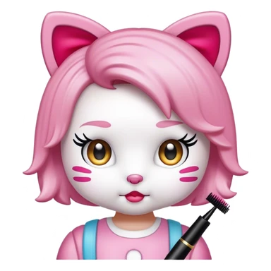 HELLO KITTU sanrio with mascara spoolie sticker