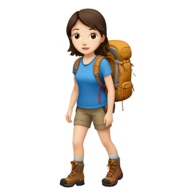 Brunette girl hiking sticker