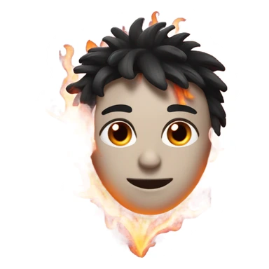 black heart with flames  sticker