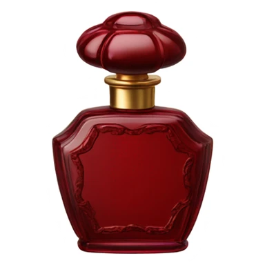 Dark red vintage French style perfume bottle with red stock flowers sticker