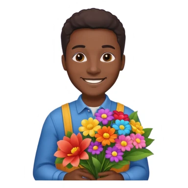 Flower Vendor black man sticker