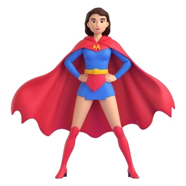 super mom, heroic pose, cape, confident, vibrant colors sticker