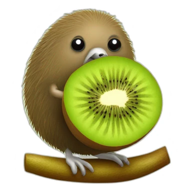 kiwi fruit sitting on a kiwi bird sticker