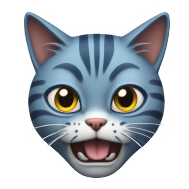 blue tabby cat furious rage sticker