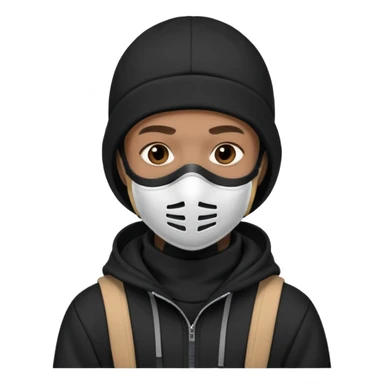 skier with black goggles hoodie and face mask looking stylish like an underground rapper. I said mask pls no face showing  sticker