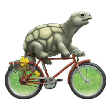 Tortue sur un éléphant qui fais du vélo sticker
