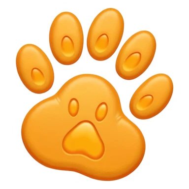 a very light pale pastel yellow-orange pawprint sticker