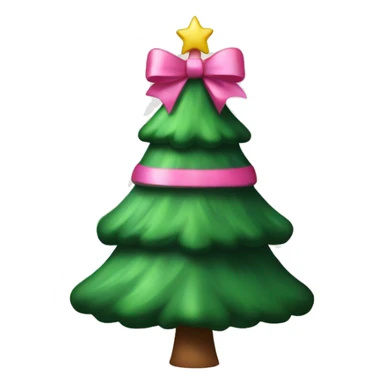 christmas tree with pink bow on top sticker