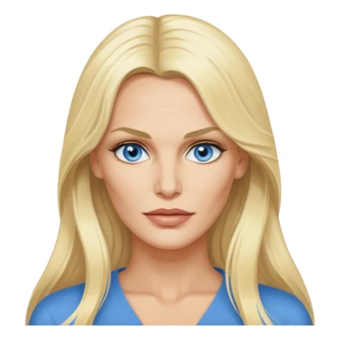 Daryl Hannah with blue eyes, long hair sticker