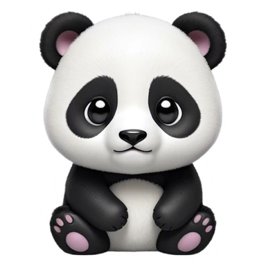 Cinematic Noble Baby Panda Portrait Emoji, Poised and regal, with a tiny, adorable build and a soft, fuzzy Fur of black and white, deep-set soulful gentle eyes, Simplified yet sharp and sophisticated features, highly detailed, glowing with a soft, dignified glow, high shine, intelligent and endearing, stylized with an air of miniature majesty, focused and attentive, soft glowing outline, capturing the essence of a watchful and confident little panda, so majestic it feels as though it could toddle out of the screen with effortless authority! sticker