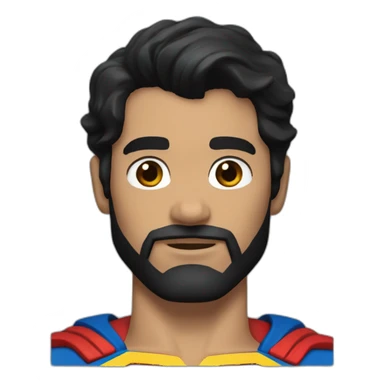 Superman black hair and beard sticker