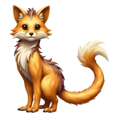 Cool hot handsome attractive shiny beautiful pretty esoteric aesthetic randomly-colored realistic furry anthropomorphic fantasy-Vernid-creature by LiLaiRa with a long tufted tail with edgy markings (full body) sticker