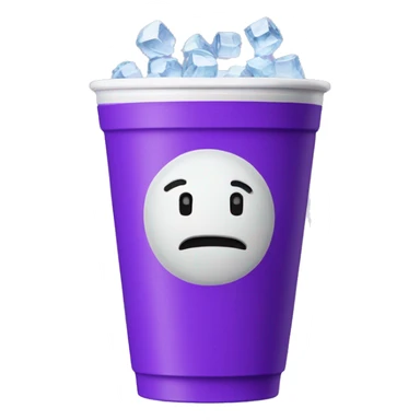 Styrofoam cup with purple liquid and small ice cubes sticker