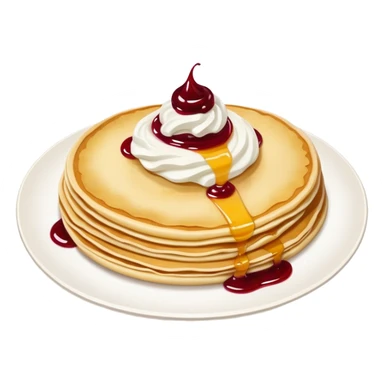 scandinavian round crepes with jam and sour cream sticker