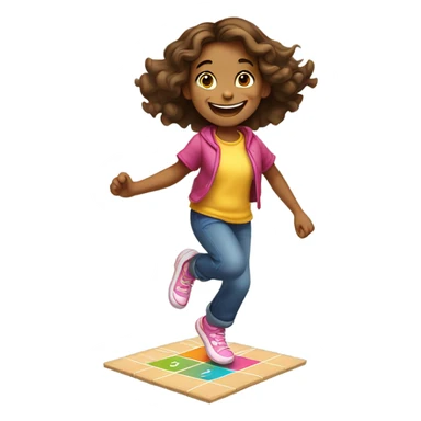 a girl playinghopscotch sticker