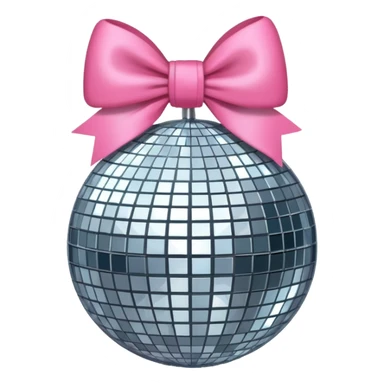 Disco ball with pink bow sticker