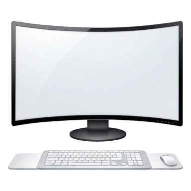 Create a professional emoji for UX/UI design. Show a curved monitor with 2 windows : one displaying white empty page, and the other showing the completed web interface. Use modern, professional colors. Do not include any emojis or smiley faces. Make the background transparent. sticker