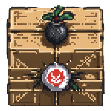 power up crate with bomb symbol for a video game sticker