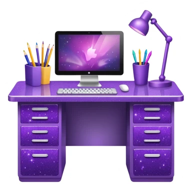 Purple Glitter office sticker