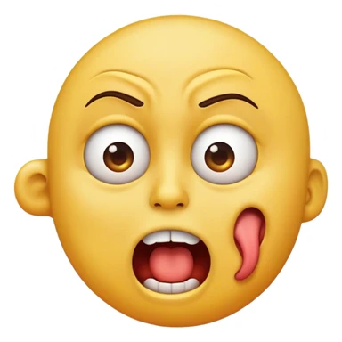 Emoji choking itself with an irritated face sticker