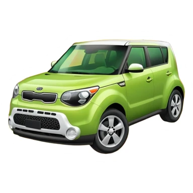 Green Kia soul on fire sticker