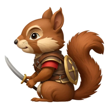 A squirrel warrior, redwall inspired, side profile sticker