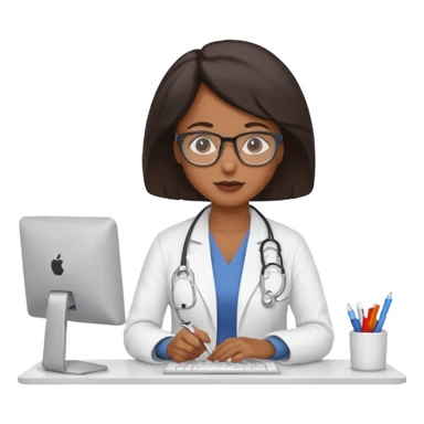 back woman doctor with glasses sticker