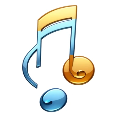music note with a chromic metal texture sticker