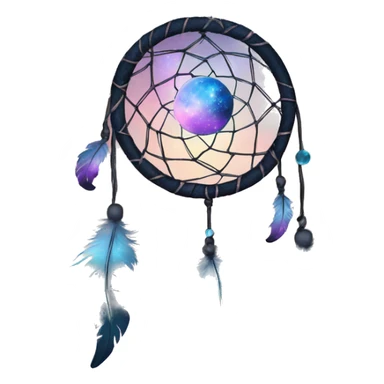 Sparkly moon-and-stars-galaxy-dreamcatcher sticker