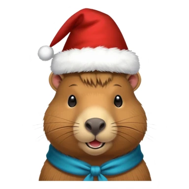 a capybara in a New Year's hat sticker
