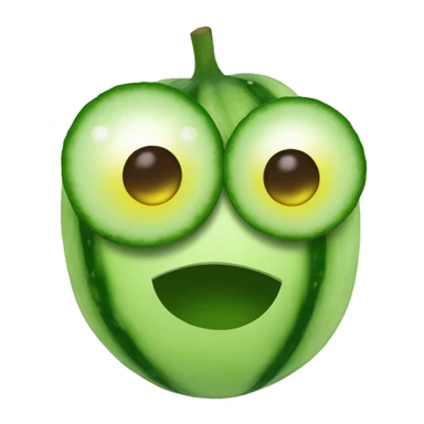 Smiley emoji with cucumbers on eyes sticker