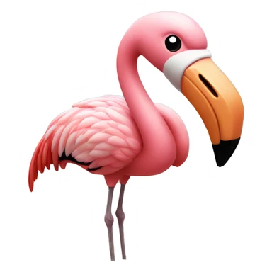 A flamingo on the beach  sticker