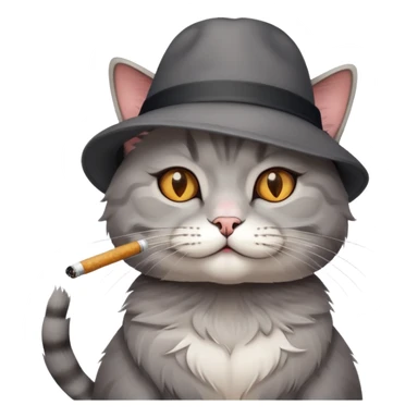 Cat smoking with a hat sticker